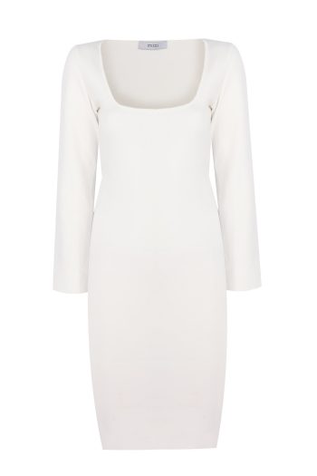 Glacier Dress White with Stripe